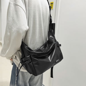 Nam Công Suất Lớn Thoải Mái Túi Đeo Chéo Pu Đường Phố Thời Trang Ba Lô Thể Thao Túi Đeo Vai Đơn Mềm Bề Mặt Khóa Kéo Đóng Cửa