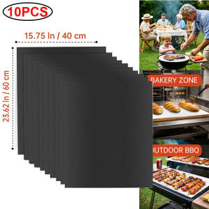 BBQ Mats Oven Bottom Liners Reusable Non-stick Baking Mats Outdoor Party Protective Mats Kitchen Tools Heat Resistant Grill Mats