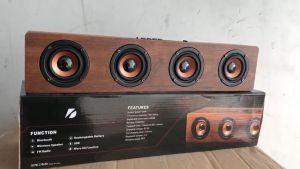 Revolution Hifi Music Dark Wood Wireless Speaker KTS1108  ลำโพงบลูทูธไร้สาย เสียงทุ้มเบสหนักแน่น