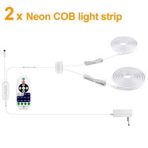2/4/6-in-1 RF Remoter Dimmable Neon LED Strip Lights COB Tape For Acoustic Wooden Slat Grille TV Background Wall Cabinet Decor