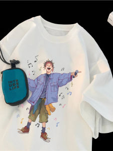 Pure Cotton Short Sleeve T-Shirt Mens Summer New Style Loose Version Half Sleeve High School Students Fashionable Breathable