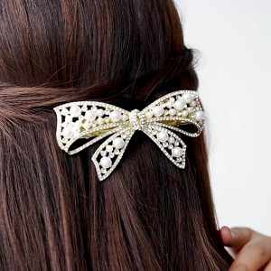 Mikana Keisume Metal Hair Clip for women accessories coquette pearl ribbon barrette hairclips gift