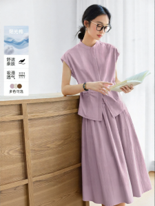 Vimly | Bộ Đồ Dạo Phố Elegance Mùa Hè Cho Phụ Nữ Màu Tím