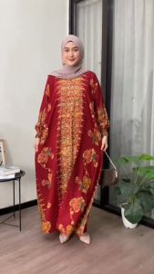 (COD) GAMIS SUPER JUMBO BABARPINDO BUNGA BATIK CAP
