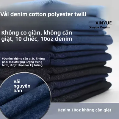 Vải Denim Màu Chàm Cổ Điển Đã Qua Xử Lý 10 Mảnh Chất Liệu Cotton 100% Không Co Giãn Thích Hợp Cho Quần Jean Túi Xách Đồ Chơi Thích Hợp Cho Mùa Thu