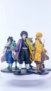 Bandai | Demon Slayer Kimetsu no Yaiba Kamado Tanjirou Agatsuma Zenitsu Nezuko Action Figure PVC Model Toys Set Anime Warrior Collectible