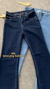 Celana Jeans Wanita Cutbray Highwaist Bahan Melar Stretch Korean Style Hangover Denim Premium