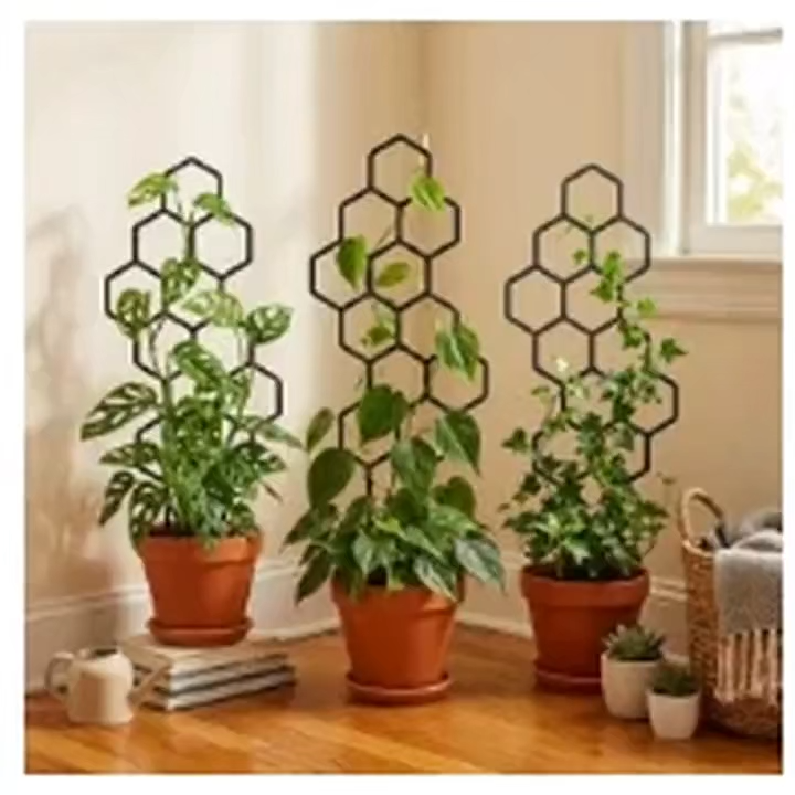 MUNCHX Honeycomb Design Plant Trellis Support for Potted Vines Rustproof Flowers Trellis Saving Space Plastic Garden Climbing Frame Indoor Outdoor