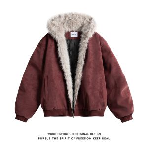 WUKONGYOUHUO | Hooded Faux Fur Trim Vintage American Style Down Jacket Warm And Anti-cold