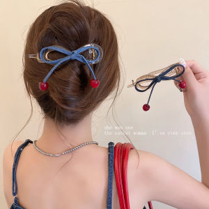 Kẹp Tóc Xoắn Một Hàng Hình Quả Anh Đào Cho Phụ Nữ Cao Cấp 2025 Mẫu Mới Nhiều Tóc Sau Đầu Phụ Kiện Tóc Thời Trang