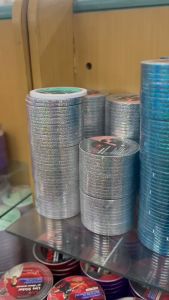 NUVO เทปตีเส้น เทปสีสะท้อนแสง สติกเกอร์ตีเส้น สติกเกอร์อเนกประสงค์ Line Sticker 5mmx9y เลเซอร์ กากเพชร ราคา/ม้วน | คลังกระดาษ