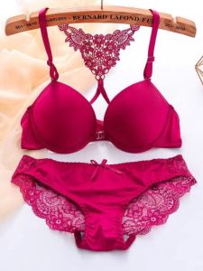 Áo Ngực Ren Gợi Cảm Cài Phía Trước Áo Ngực Và Quần Lót Hai Mảnh Cho Nữ Quần Lót Nâng Ngực Nhỏ Giả Lớn Áo Ngực Kiểu Dáng Chữ V