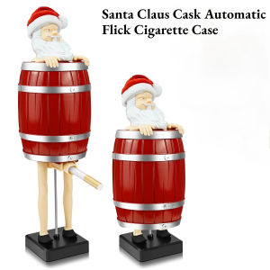 Santa Claus Cask Automatic Flick Cigarette Case Funny Auto Pop-up Holder Cases for 84mm King Size Men Women Christmas Day Gift