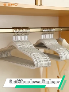 ⚡SG Next Day Delivery⚡Velvet Hanger 50 Pcs Non Slip Ultra Slim Wardrobe Clothes Rack Anti Slip Laundry Organizer Beig