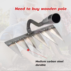 MaxPlus Durable Steel Hardened Handheld Weeding Tool Shovel Rake and Digging Hoe for Gardening