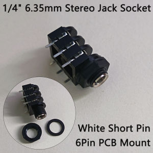Jack Cắm Âm Thanh Nổi TRS 6.35mm 1/4 Inch Đầu Nối Cái Gắn PCB Chân Ngắn/dài Dùng Cho Amply Guitar Mixer Thiết Bị Âm Thanh DJ