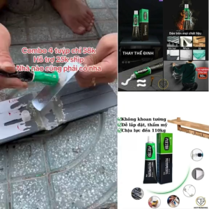 Combo 4 tuýp keo siêu dính No More Nail 60g siêu dán tường dán kim loại gỗ thuỷ tinh nhựa chống thấm nước chịu nhiệt ( không dùng cho tường sơn xi măng giày dép đồ da )