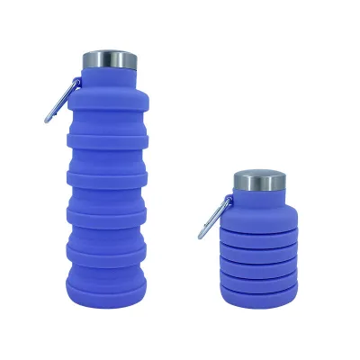 Bình Nước Silicone Gấp Được Cấp Thực Phẩm Bình Uống Du Lịch Thể Thao Di Động