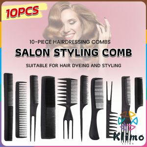 KLIMO 10 Pcs/set Styling Comb Black Professional Salon Hair Styling Barbers Brush Combs Set