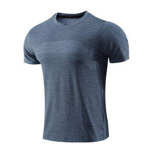 Mens Short Sleeve T-Shirt Quick Dry Breathable Professional Marathon Half Sleeve Fitness Training Elastic Top Summer Running