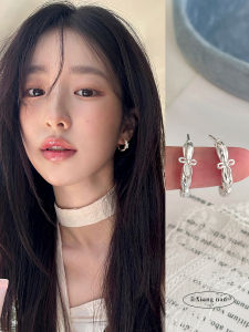 High-End Butterfly Knot Earrings 999 Silver Womens Fashion Jewelry  out Design Hoop Earrings Alloy/Dipped Silver