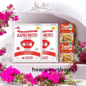 Bột Ngọt Ajinomoto 1kg Hạt Lớn Combo 2 gói ( 2kg ) - Tặng 2gói Hạt Nêm Aji Ngon 55g