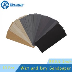 9x3.6 Inch Wet and Dry Sandpaper 10 Pcs Waterproof Sand Paper for Polishing Automotive Wood Sanding Car Metal Plastic Polishing