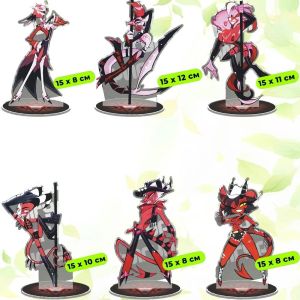 Bandai | For Helluva Boss Bilitzo Moxxie Vassogo Loonie Stella 15cm Acrylic Stand Peripheral Desktop Ornament Cartoons Festival Gift