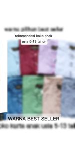 Baju koko anak laki laki usia 5-13 tahun kurta lengan pendek katun toyobo viral