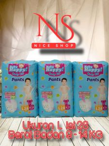 Baby Happy 1 Ball/Pack Size (S40M32L28XL26XXL18)Popok Bayi