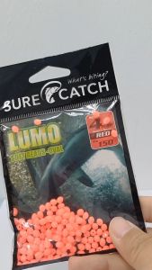 SURE CATCH LUMO SOFT BEADS OVAL GREEN/RED