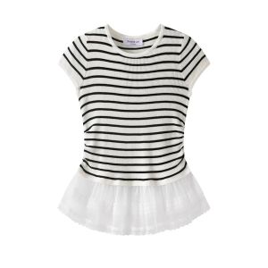 Áo Thun Nữ Tay Ngắn Dệt Kim Ôm Vừa Vặn Phong Cách Ballet Ngọt Ngào Ren Ghép Nối Mùa Hè 2025 Li Xing Meng