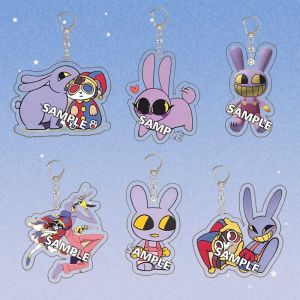 Bandai | For TADC Jax Pomni Series 5cm Acrylic KeyChain Anime Peripheral Custom Cartoons Decoration Pendan Creativity Festival Gift