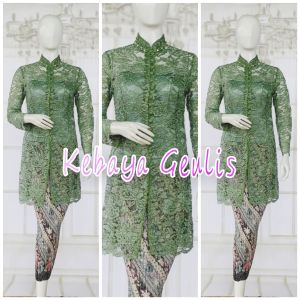 set kebaya pesta brukat + longtorso dan rok