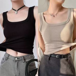 QIAOCHENXIAN | Pure Cotton Spring/Summer New Style Square Neck Strapless Crop Top for Women