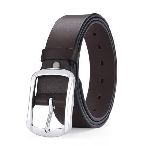 Genuine Leather Belt Fashion Mens Belt High-quality Jean Belt Square Buckle Pin Buckle Design Vintage Strap Waistband