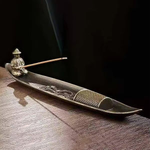 Lư Hương Hình Thuyền Nhỏ Thời Trang Với Thiết Kế Ông Già Câu Cá Bằng Kim Loại Đựng Trầm Hương Gỗ Đàn Hương Dùng Trong Nhà Trị Liệu Bằng Hương Thơm