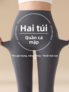 MiiOW | Quần tập yoga nữ cạp cao nâng hông chạy bộ không đường may lộ quần Shark dài thường ngày