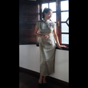 COCOONESE Short Sleeve Cheongsam - Twilight Flower