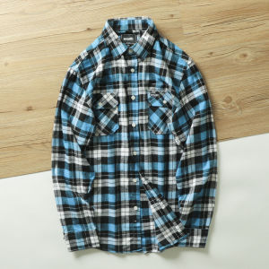 Fashion Order Sanding Craft Export Tail Goods Fall Winter Men Casual Gingham Shirt Long Sleeves Shirt Fashion