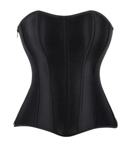Áo Corset Ren Satin Gợi Cảm Dành Cho Nữ Kiểu Buộc Dây Có Khóa Kéo Kiểu Gothic Màu Đen Áo Ngực Định Hình Thích Hợp Mặc Hàng Ngày