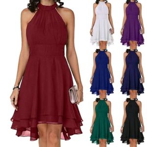 Elegant Womens Formal Party Dress Chiffon Gown Skirt Sleeveless A-Line Autumn Spring City Commute Ladies Fashion 2025