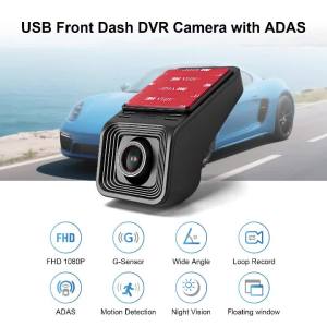 Ezonetronics | Ezonetronics 1080P HD USB Front Dash Camera Universal Car DVR for Android System with ADAS Plug in the SD Card