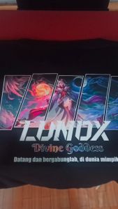 GG T-Shirt LUNOX Legend skin Divine Goddess Mobile Legends Kaos Custom Katun Slim-fitting