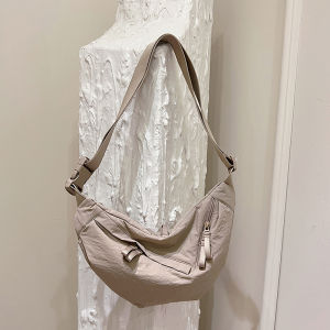 Autumn and Winter Fashion All-Matching Canvas Bag Womens 2024 New Arrival Casual Sports Cross Body Shoulder Bag Couple Underarm Bag