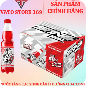 Nước tăng lực STING hương dâu tây đỏ giảm 50% đường chai 330ml