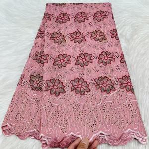 African Lace Fabric 2026 High Quality 5 Yard Piece Unique Embroidered Fabric 5 Yards 100% Cotton Wedding Dresses Bride 5Y M714-1