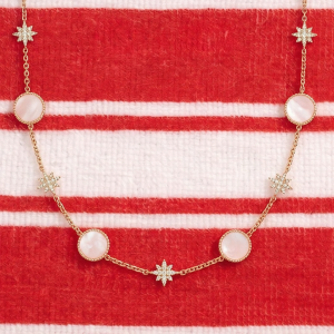 Elegant Layering Pearl Mother-of-Pearl Necklace