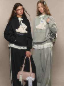 plus Size Womens Plush Dog Long Sleeve Hoodie Wide Leg Pants Set Spring 2025 Fashion Casual Comfortable Two Piece Ensemble