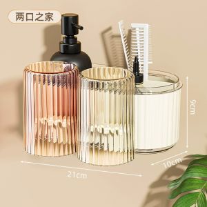 แก้วแปรงฟันชั้นวางแปรงสีฟันชั้นวางแก้วแปรงฟันแก้วแปรงฟันอุปกรณ์แปรงฟันชุดครอบครัวแก้วบ้วนปากแบบแขวนติดผนังไม่ต้องเจาะรู